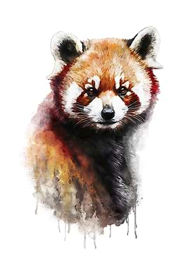 Red Panda Watercolor Art