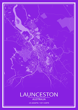 Launceston PurpleWhite Map