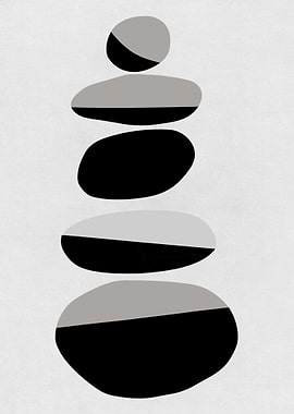 Minimalist Stack of Rocks