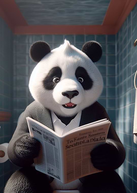 Panda Toilet Newspaper