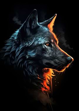 colorful wolf