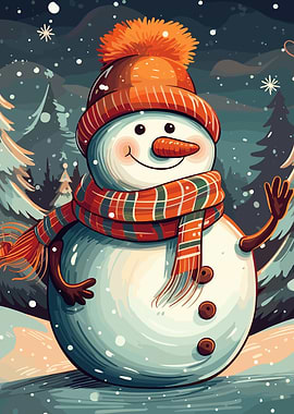 Snowman winter christmas