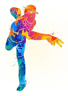 Baseball player hitting