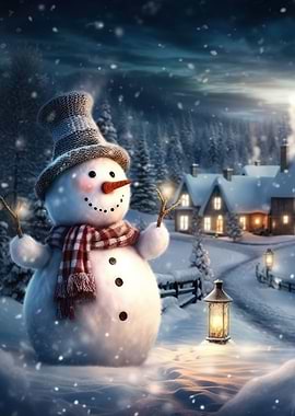 Snowman winter christmas