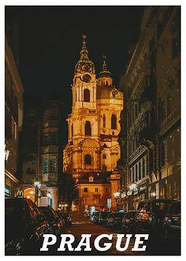 prague travel poster