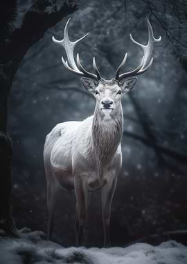 White Mythical Deer