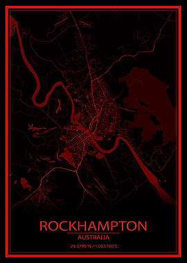 Rockhampton Red City Map