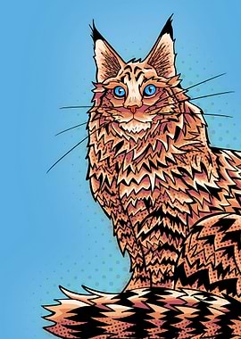 Gold maine coon portrait