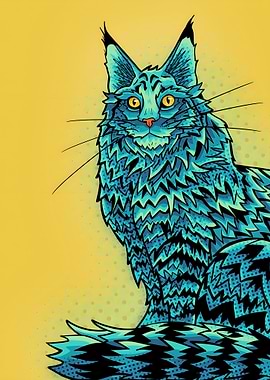 Blue maine coon portrait