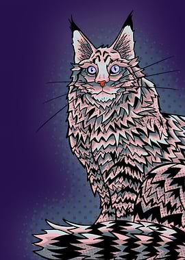 Lilac maine coon portrait