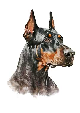 Doberman Watercolor Art