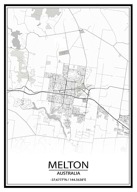 Melton Australia White Map