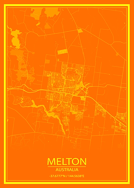 Melton AUS Orange City Map