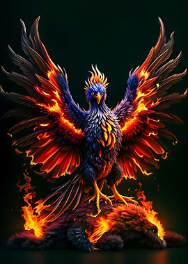 Phoenix Fire Dark Backgrou