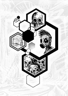 Punk Gasmask Hexagons