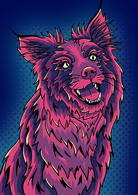 Pink abstract collie