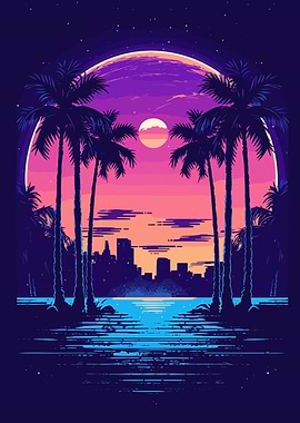 City Synthwave Retro