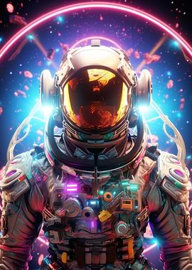 Psychedelic Neon Spaceman