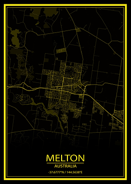 Melton AUS Yellow City Map