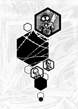 Punk Gasmask Hexagons