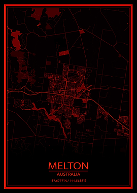 Melton Australia Red Map