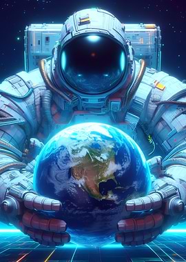 Astronaut Hold Earth