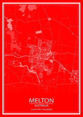 Melton AUS Red White Map