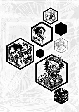 Punk Gasmask Hexagons