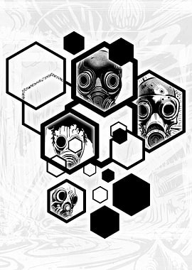 Punk Gasmask Hexagons
