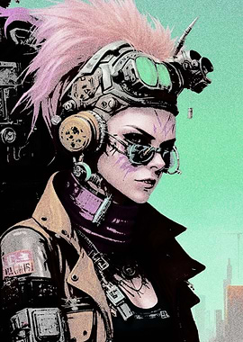 Pop Art Girl Style Punk