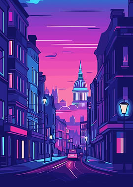 City Synthwave Retro