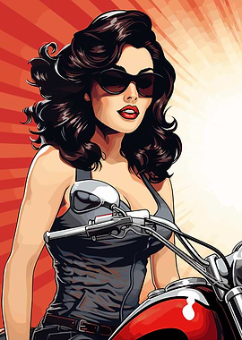 Pinup Girl Motorcycle