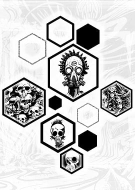 Punk Gasmask Hexagons
