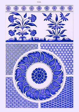 Blue flower pattern