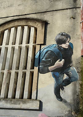 Young man with backpack