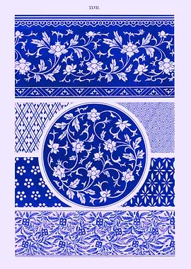 Blue flower pattern
