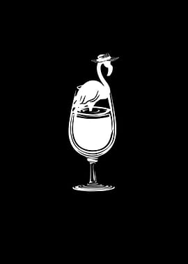 Pelican in a glass