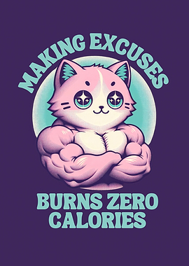 No excuses gym cat