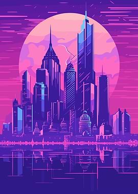 City Synthwave Retro