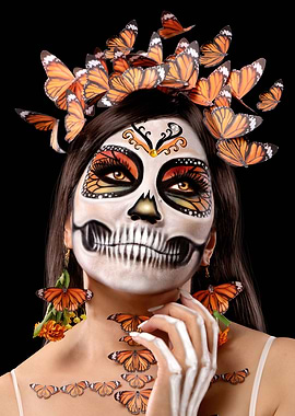 Catrina with butterflies