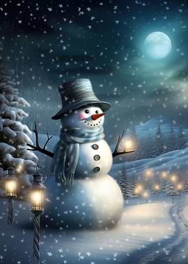 Snowman winter christmas