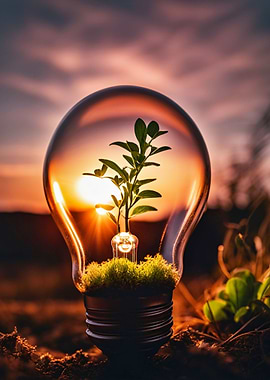 Lightbulb with plant 03