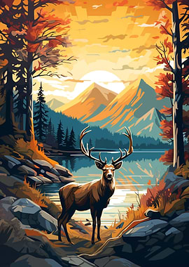 The Vintage Nature Deer