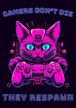 Funny Gamer Cat