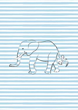 Blue striped elephant