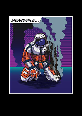 Comic Astronaut Space Moon