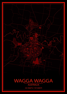 Wagga Wagga Red City Map