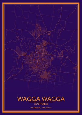Wagga Wagga AUS Purple Map