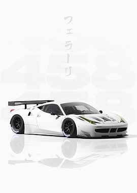 White JDM Ferrari 458 GT2