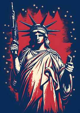 Rifle Gun Red White Blue